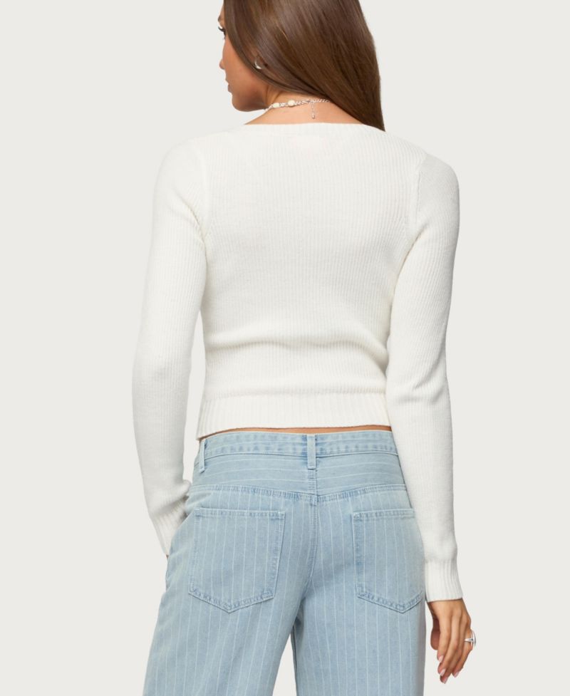 Women's Maliah Ribbed Knit V Neck Top