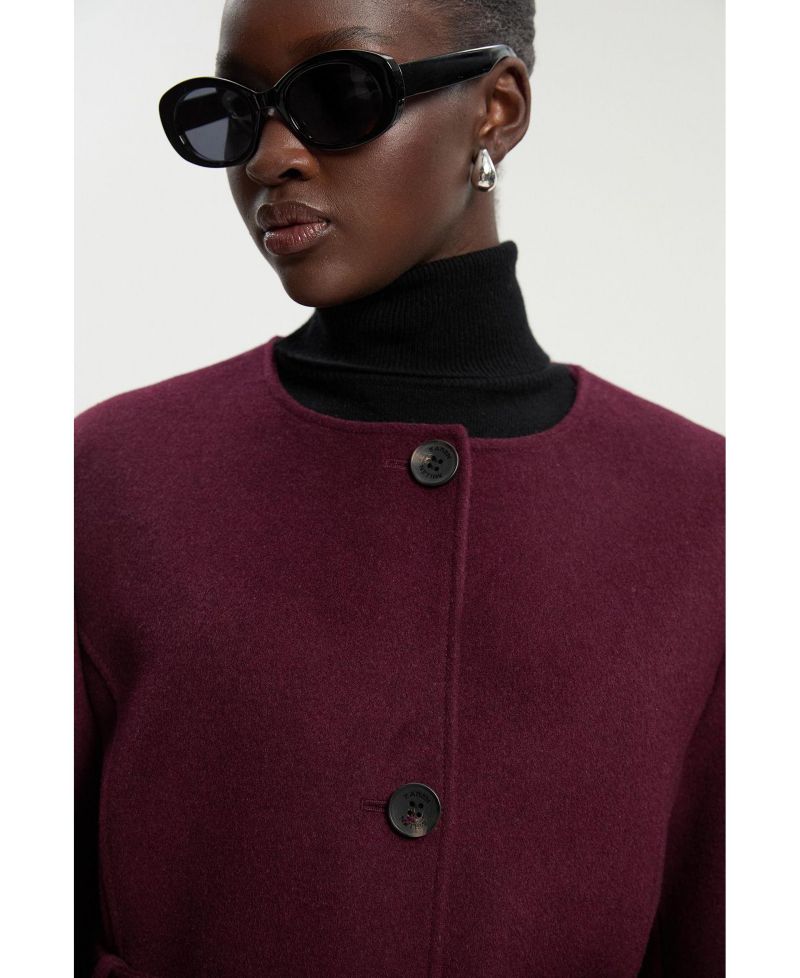 Women's Wool Single Breasted Belted Maxi Coat