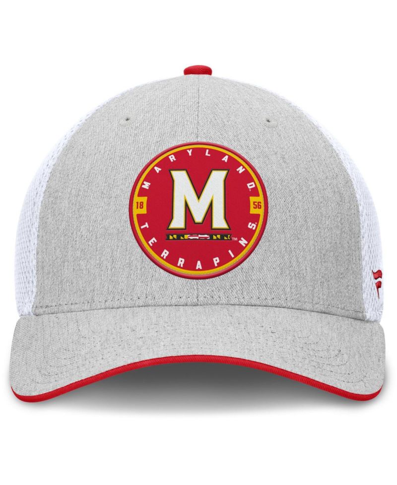 Men's Heather Gray/White Maryland Terrapins Trigger Flex Hat