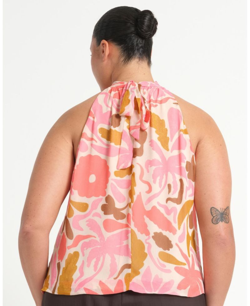Women's Luciana Floral Halter Relaxed Summer Top