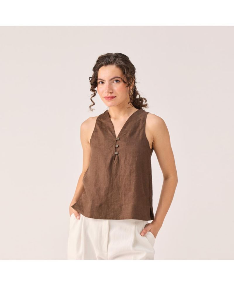 Women's Button Neck Top