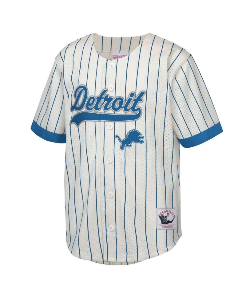Big Boys and Girls Barry Sanders Cream Detroit Lions Retired Player Name & Number Baseball Jersey