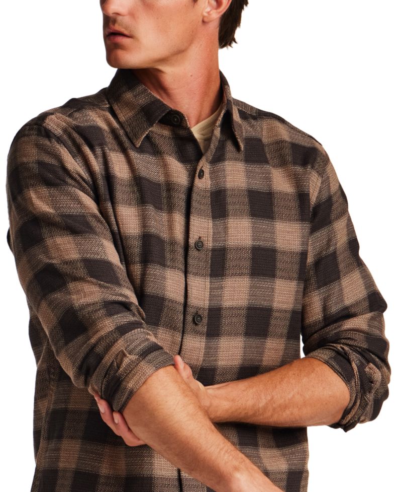 Men's Gauze Dobby Plaid Shirt