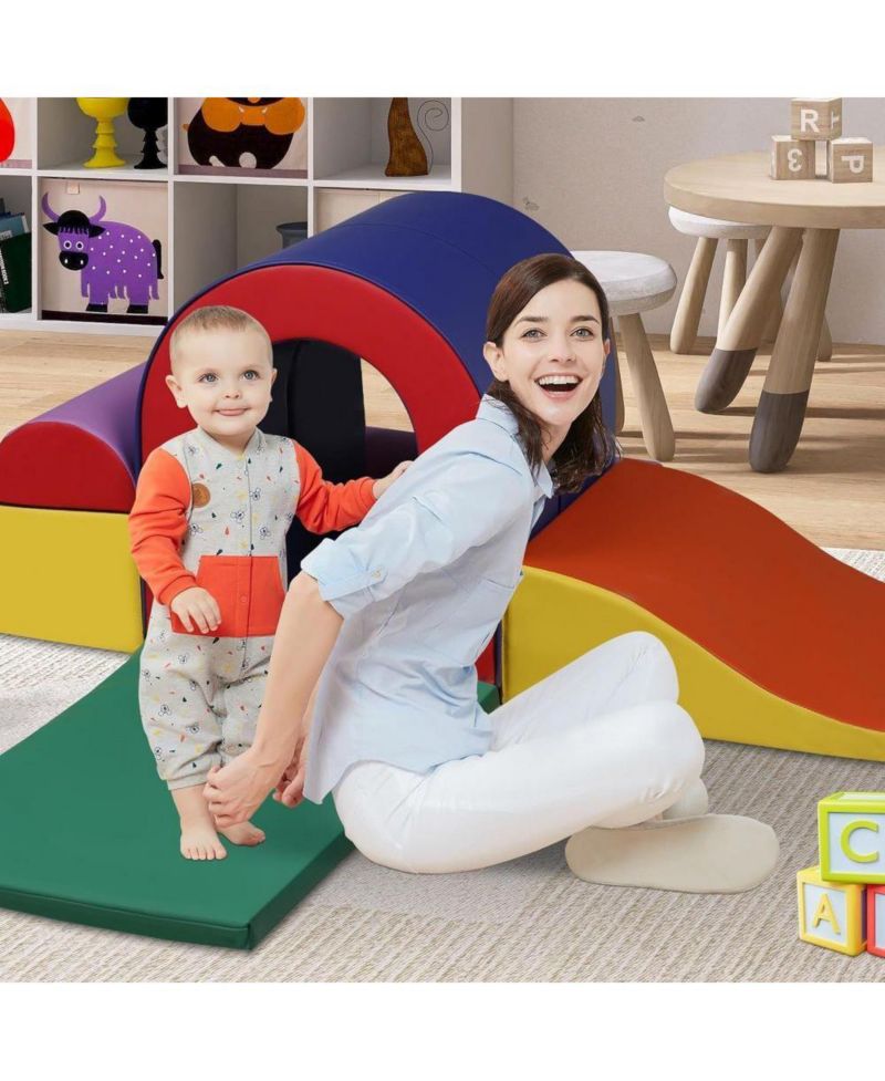 10-Piece Climb and Crawl Activity Play Set, Soft Foam Block for Climbing, Crawling and Sliding
