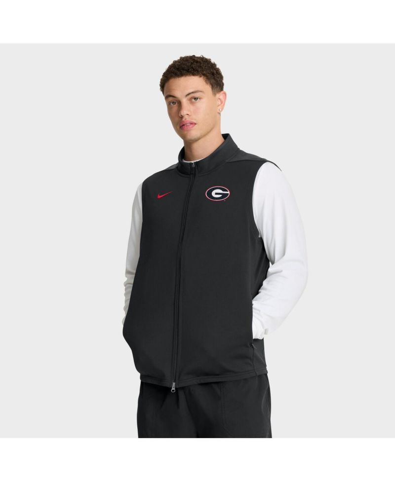 Men's Black Georgia Bulldogs Primetime Victory Performance Full-Zip Vest