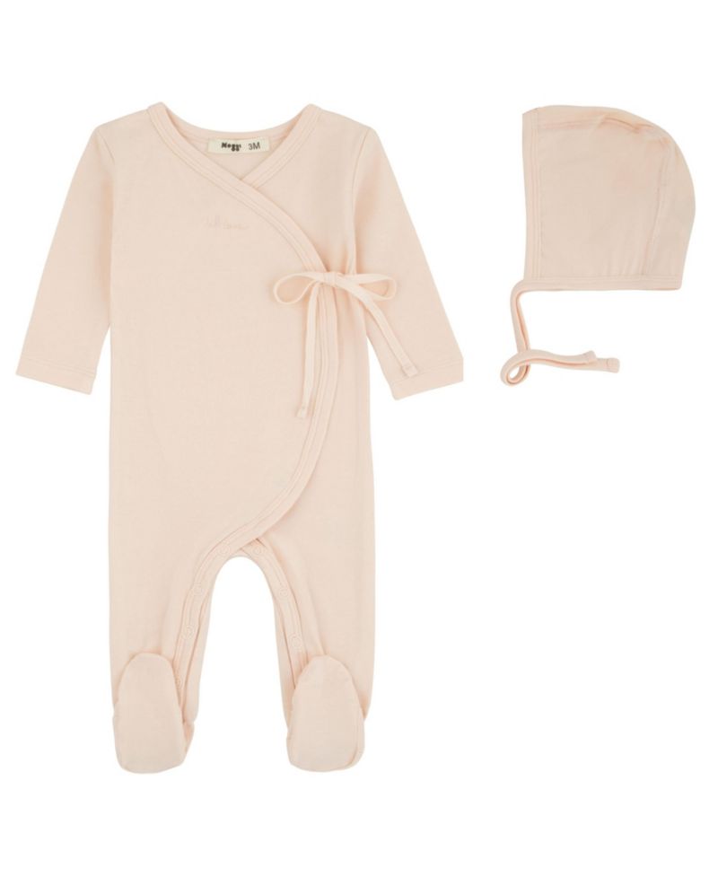 Baby ( 1M to 12M ) Lil Love Embroidered Wrap Footie and Bonnet