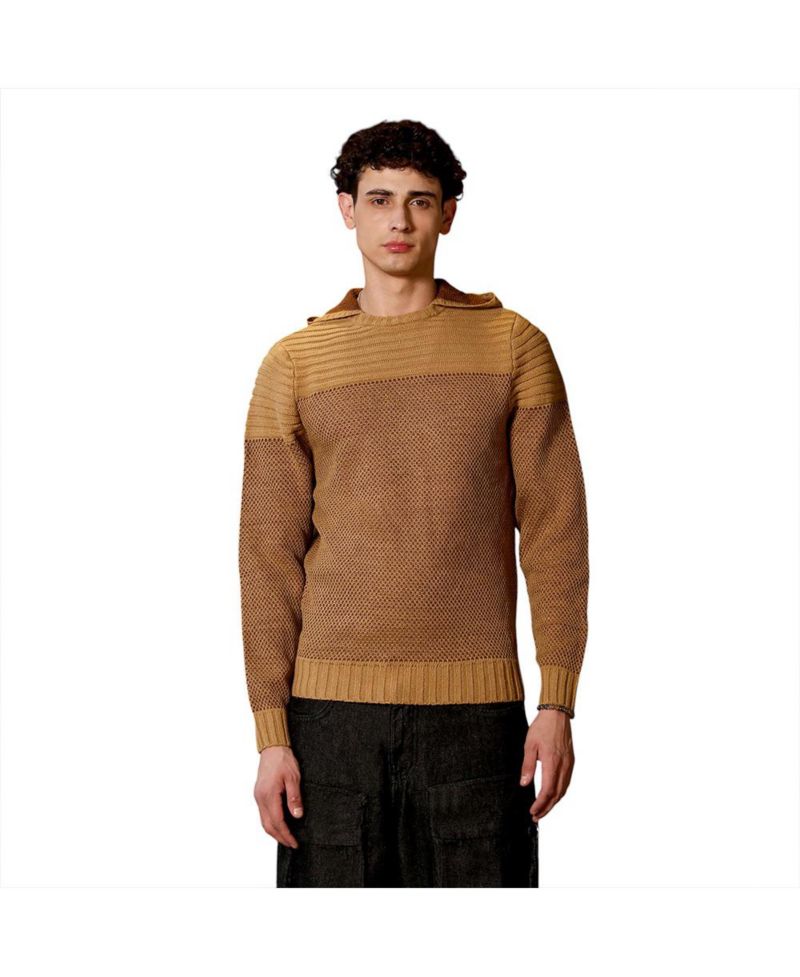 Men's Men's Hive-Jacquard Knit Hooded Sweater