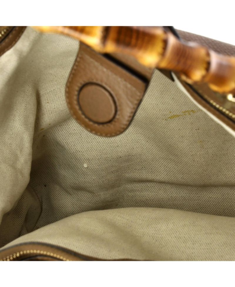 Large Bamboo Shopper Tote Leather