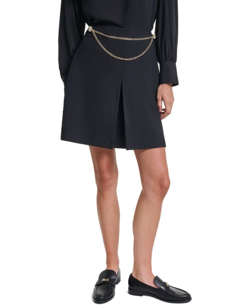 Petite High-Waisted Pleated A-Line Skirt