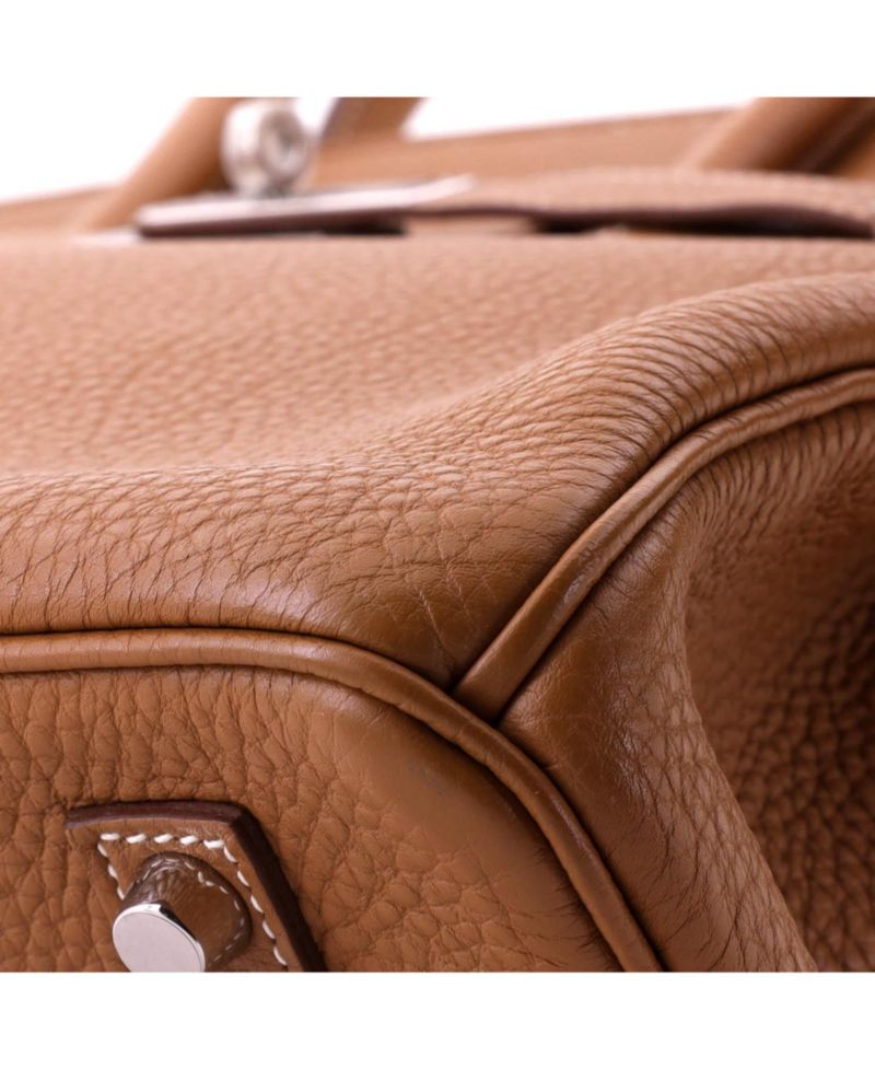 Pre-Owned Hermes Birkin 35 Handbag Brown Togo with Palladium Hardware