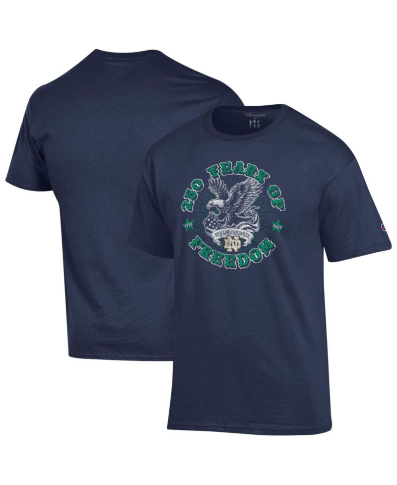Men's Navy Notre Dame Fighting Irish Americana 250 Years of Freedom Tonal T-Shirt