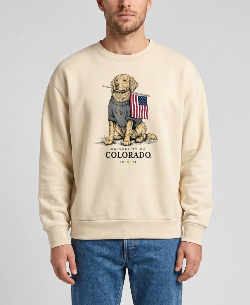 Men's and Women's Cream Colorado Buffaloes Americana Good Boy Ribbed Premium Sweatshirt