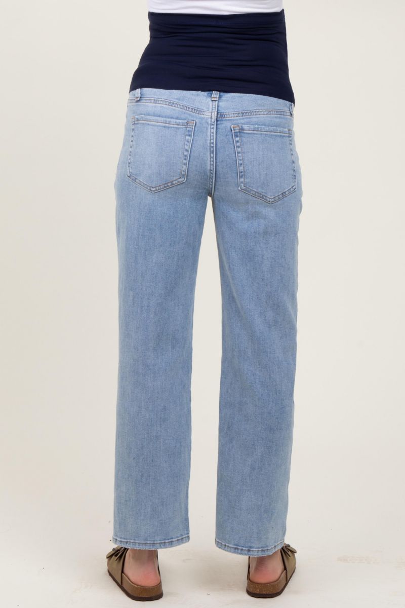 Women's Blue Straight Leg Ankle Jeans
