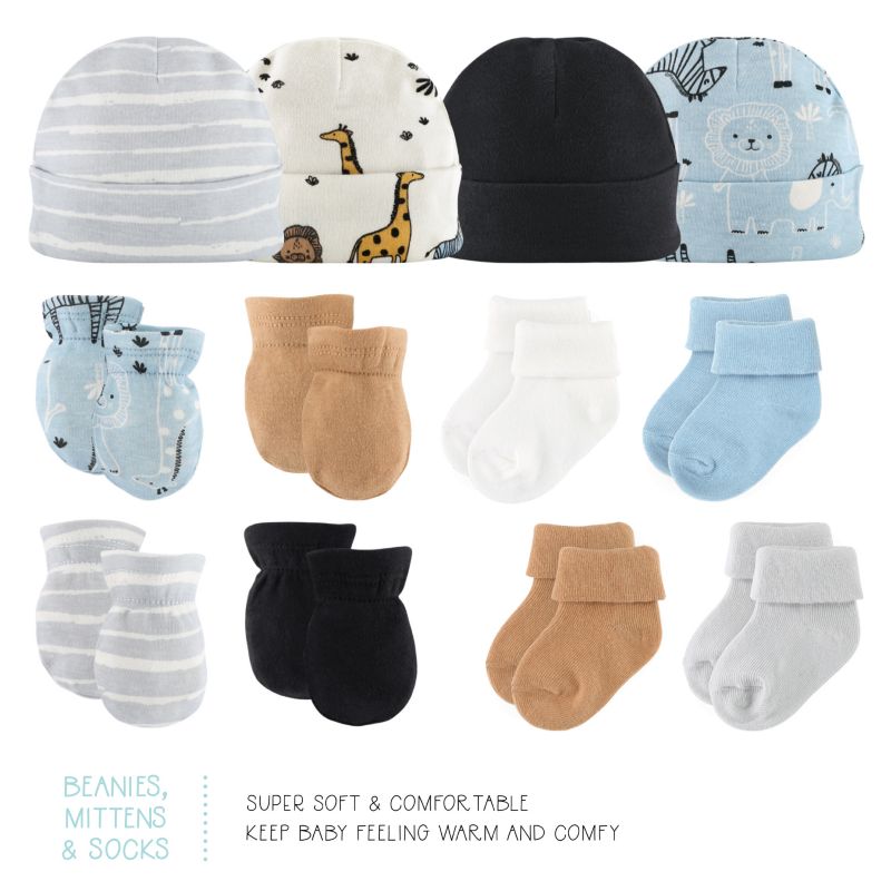 Baby Boys Newborn Layette Gift Set Boys, Blue Safari, 30 Essential Pieces