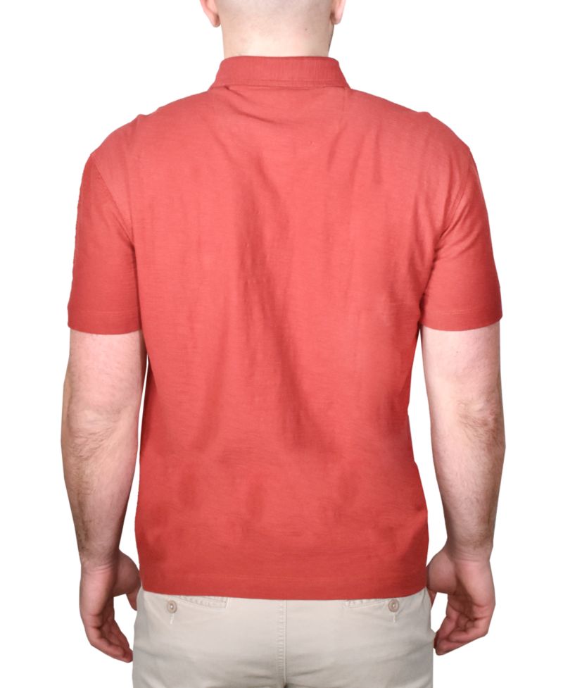 Men's Garment-Dyed Slub Knit Polo