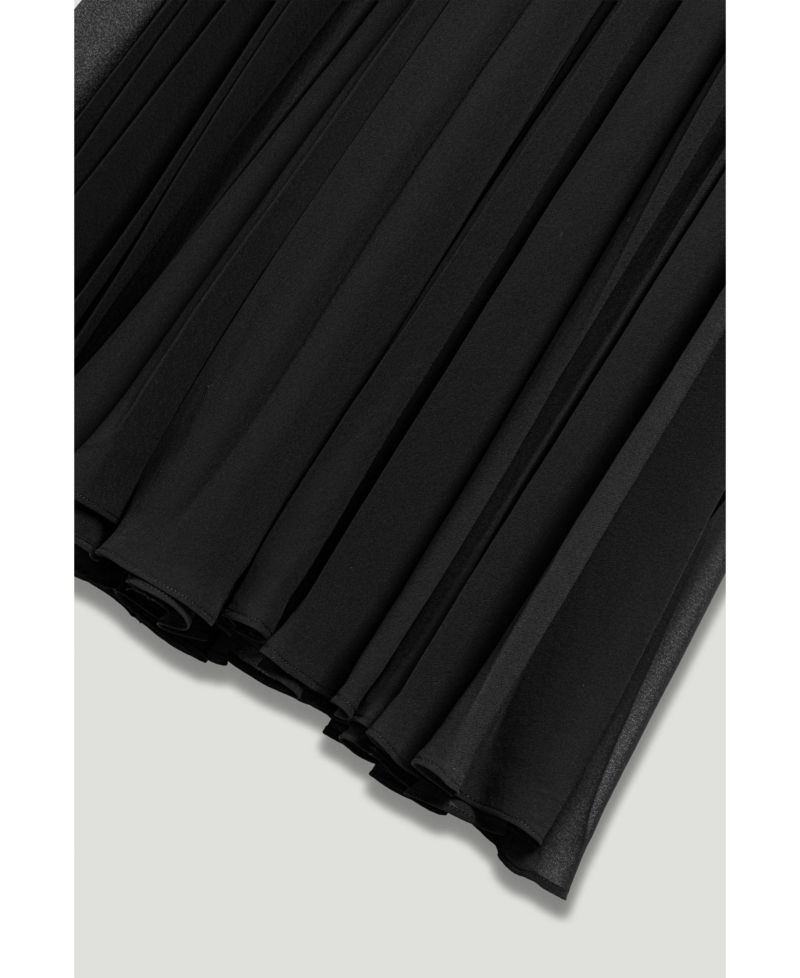 Women's High-Rise Pleated Chiffon Wide-Leg Pants