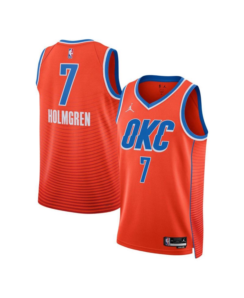 Men's and Women's Chet Holmgren Orange Oklahoma City Thunder Swingman Jersey - Statement Edition