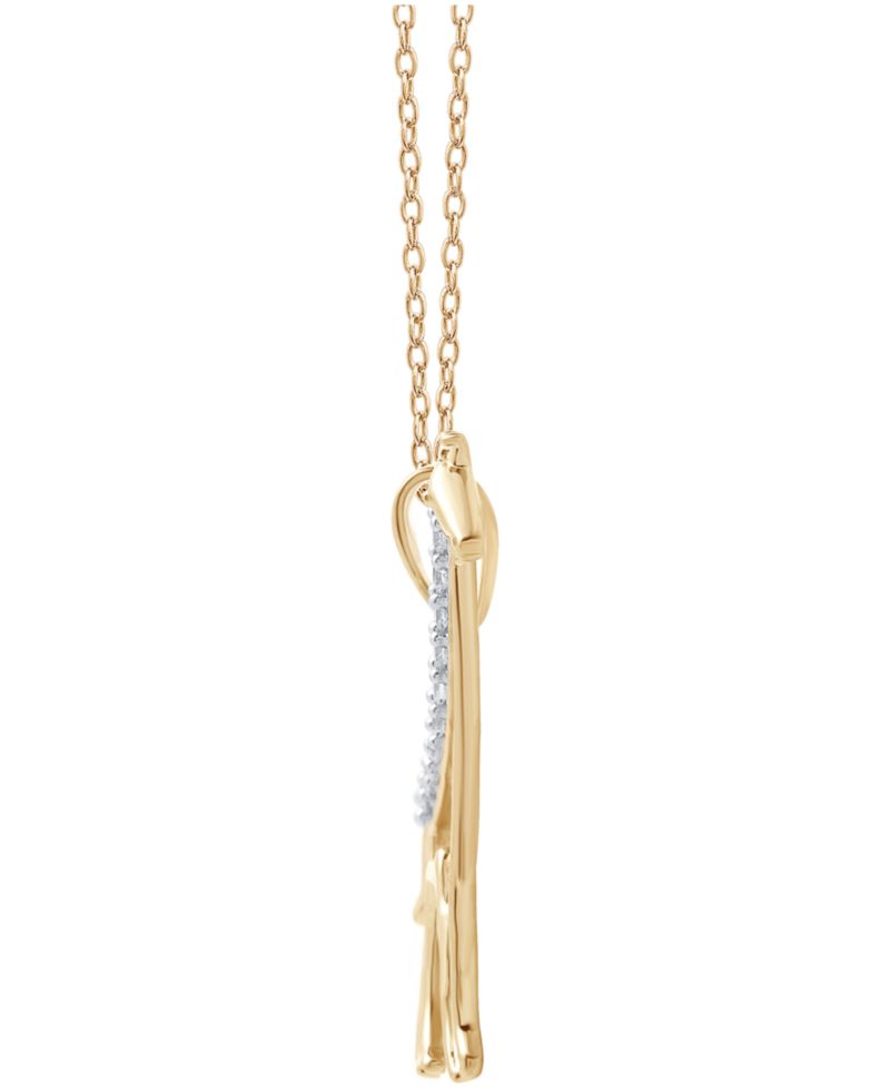 Diamond Giraffe Pendant Necklace in 18k Gold over Sterling Silver (1/10 ct. t.w.)