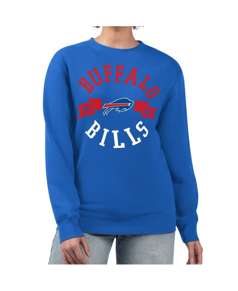 Women's Royal Buffalo Bills Large Team Graphic Fleece Pullover Sweatshirt