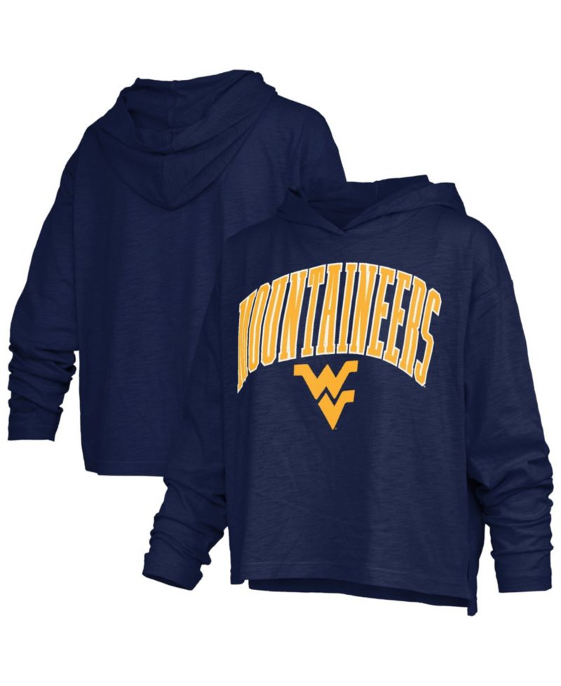 Women's West Virginia Mountaineers Nelson Oversized Hooded Long-Sleeve T-Shirt