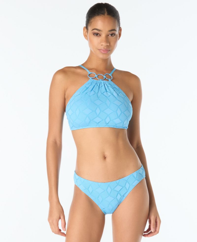Women's Crochet High-Neck Ring Bikini Top