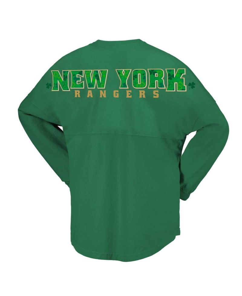 Women's Kelly New York Rangers St. Patrick's Day Spirit Jersey T-Shirt