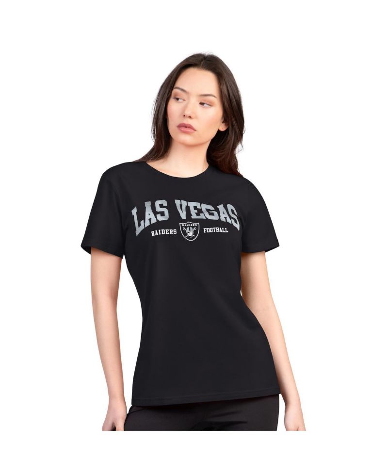 Women's Black Las Vegas Raiders Super-Slim Lightweight Winning Crew T-Shirt