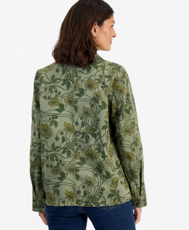 Petite Printed Utility Jacket