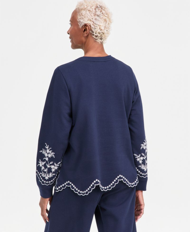 Women's Embroidered Crewneck Sweatshirt