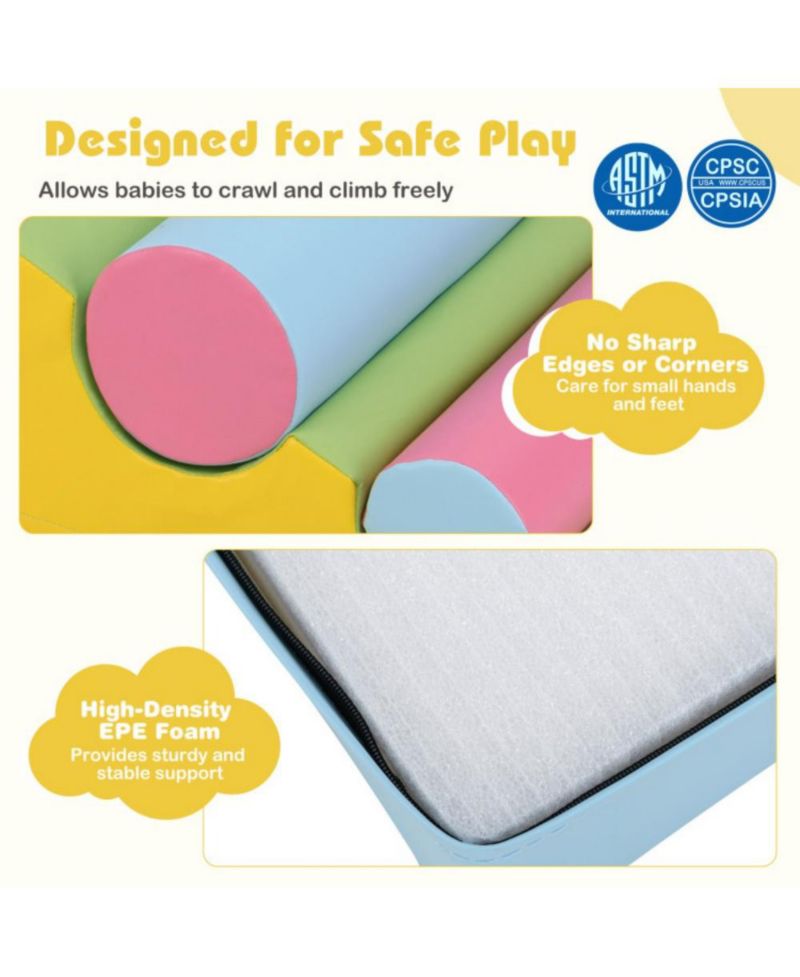 Soft Foam Climbing Block Set for Toddlers with Stackable Shapes