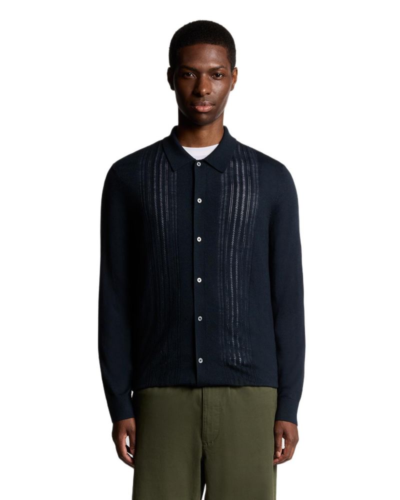 Men's Long Sleeve Cable Knitted Shirt