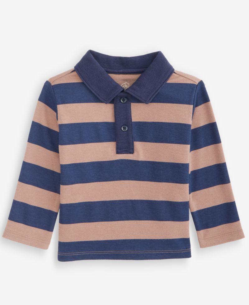 Baby Boys' 3M-24M Mix & Match Long-Sleeve Rugby-Stripe Polo T-Shirt