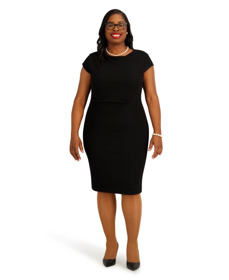 Women's Cap-Sleeve Crewneck Dress