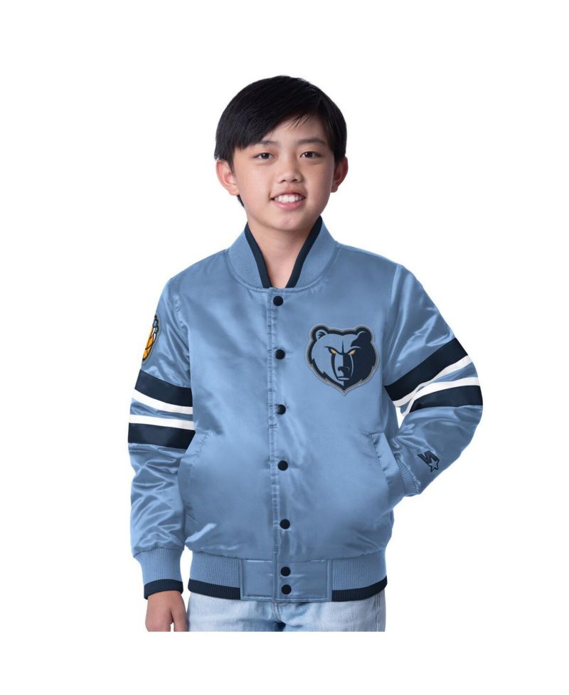 Big Boys and Girls Starter Light Blue Memphis Grizzlies Scout Varsity Full-Snap Jacket
