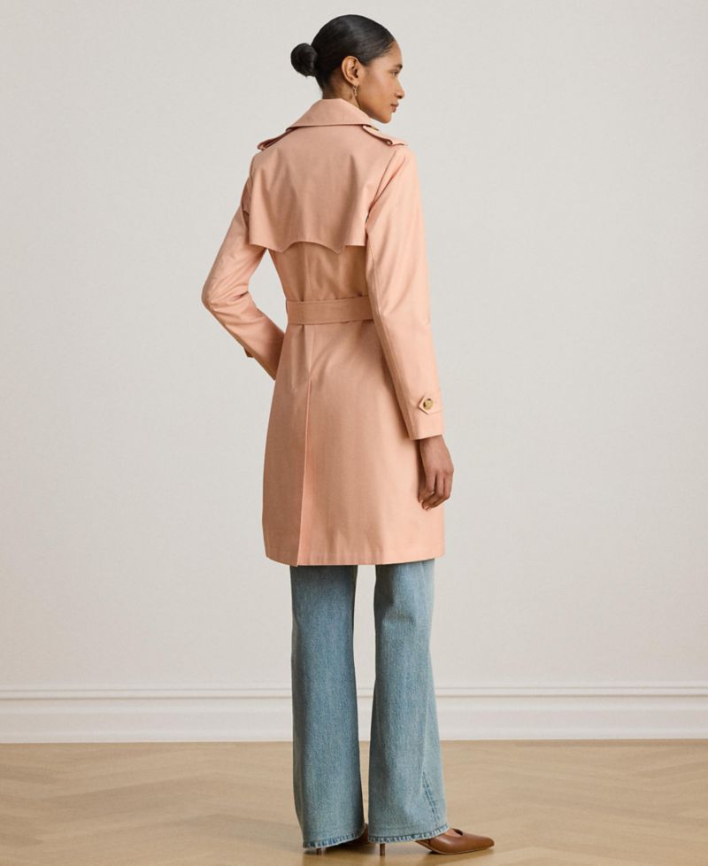 Petite Belted Water-Resistant Trench Coat