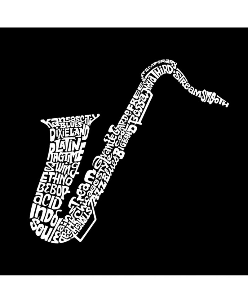 Men's Word Art Hoodie - Saxophone