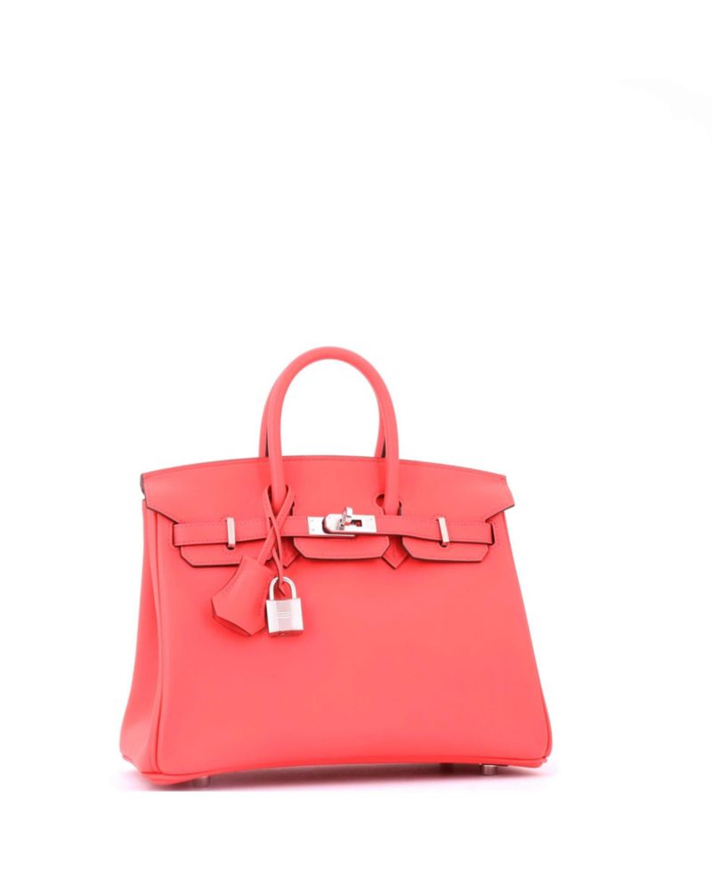 Birkin 25 Handbag Pink Swift with Palladium Hardware
