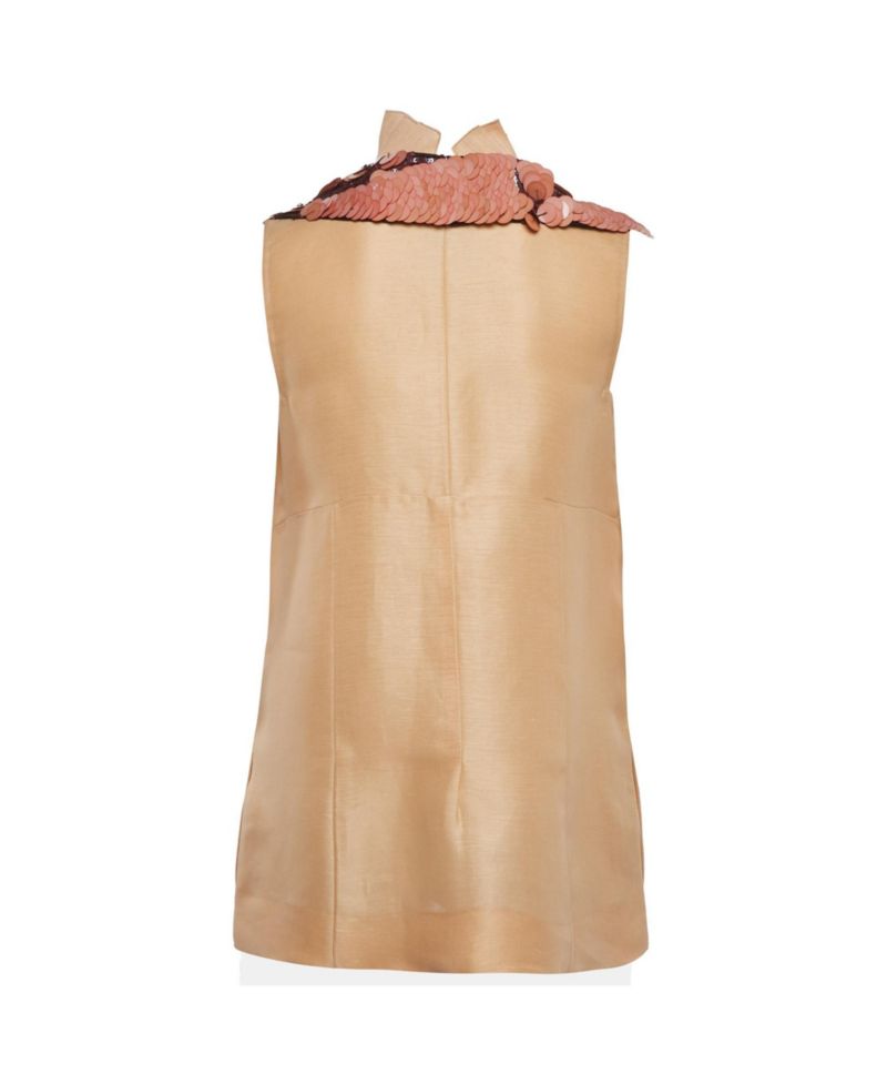 Women's Embellished Silk-Blend Ruffle Top