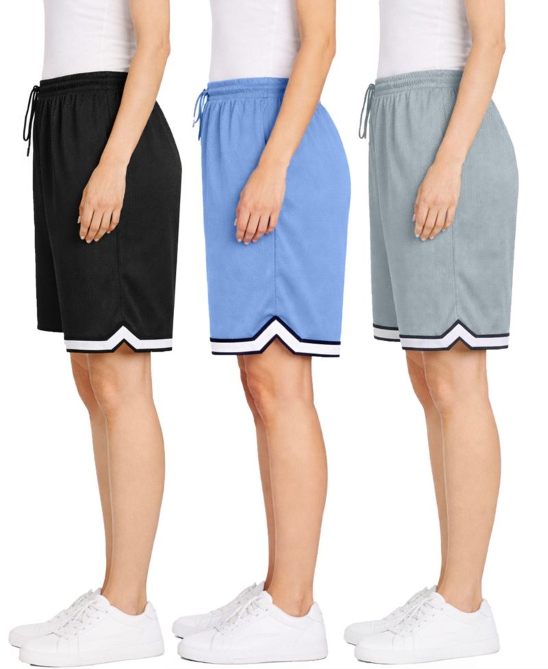 Women's Loose Fit Moisture-Wicking Performance Shorts-3 Pack