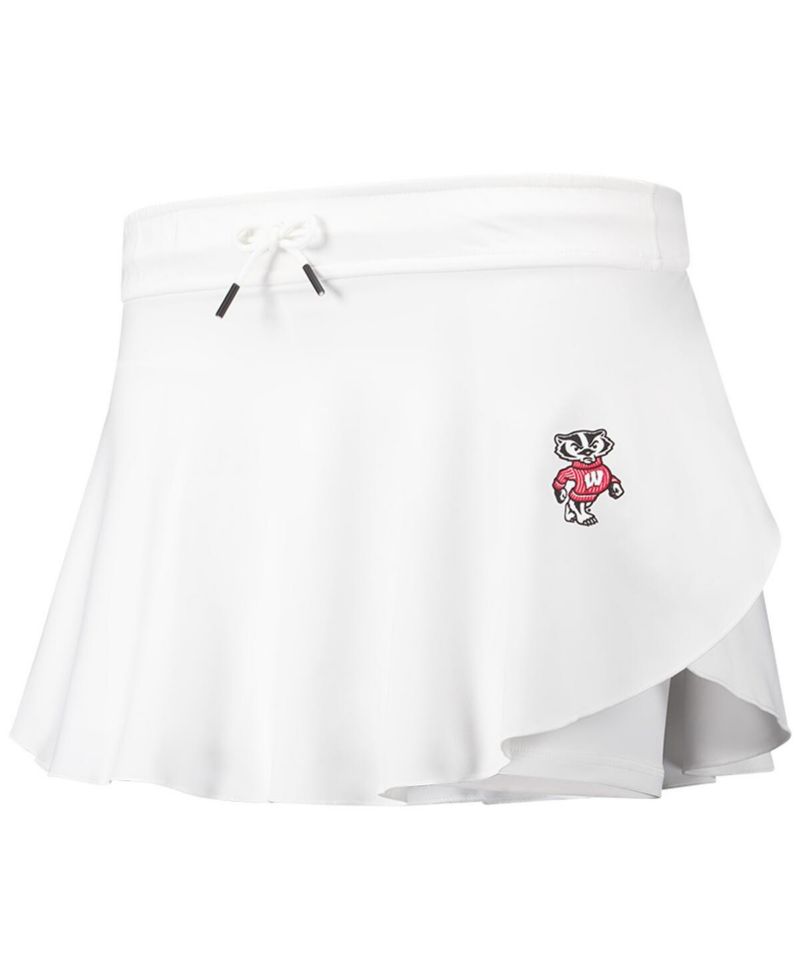 Women's White Wisconsin Badgers Gameday Split Soft Skort
