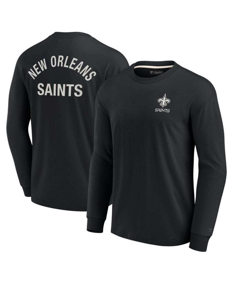 Men's and Women's Black New Orleans Saints Super Soft Long Sleeve T-shirt