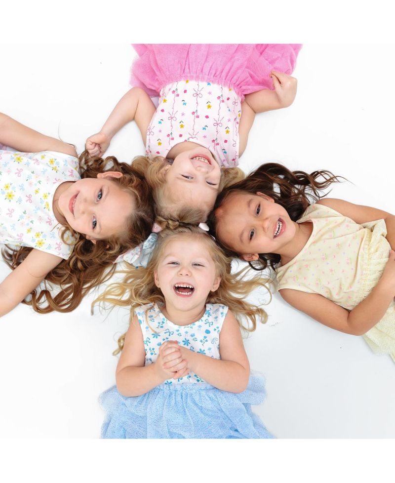 Little Girls Sweet Floral Tank Tutu Dress