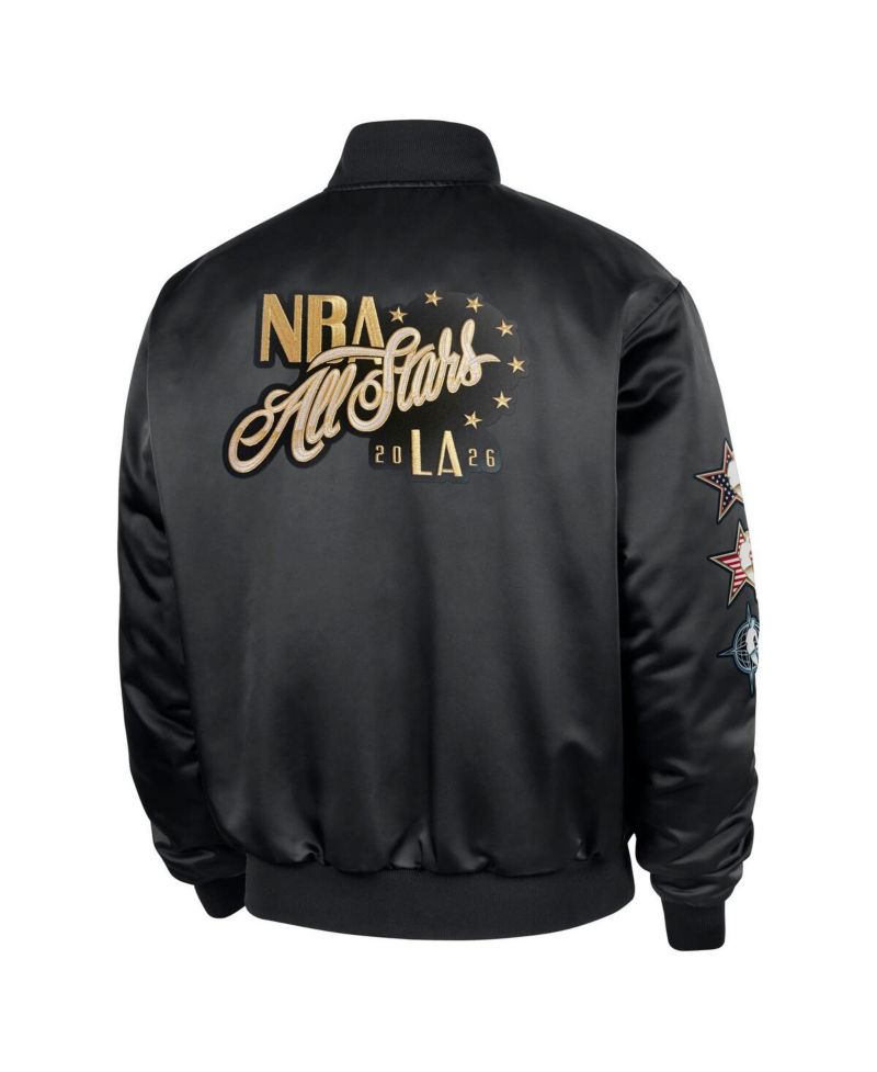Men's Black 2026 NBA All-Star Game Satin Full-Snap Jacket
