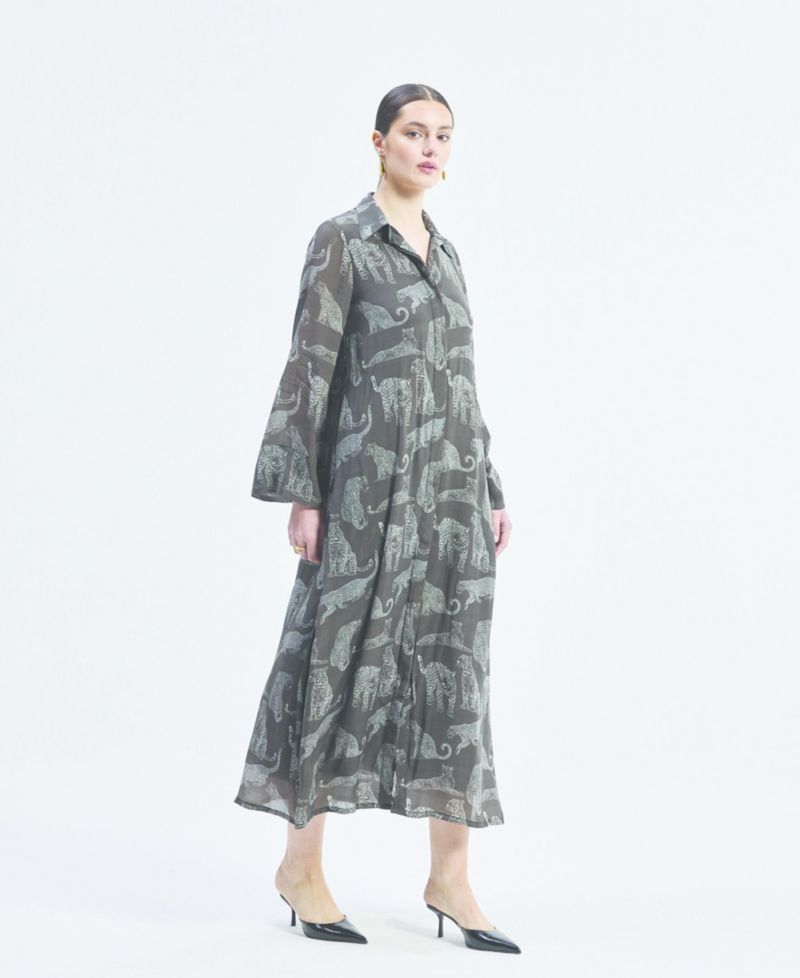 Women's Relaxed-fit Shirt Dress in Animal Print