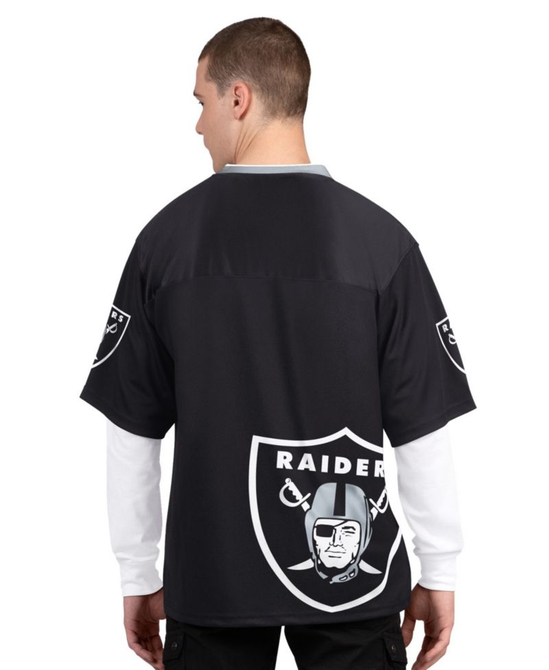 Men's 2-Pack Black/White Las Vegas Raiders Short Sleeve Long Sleeve Combo Pack T-Shirt