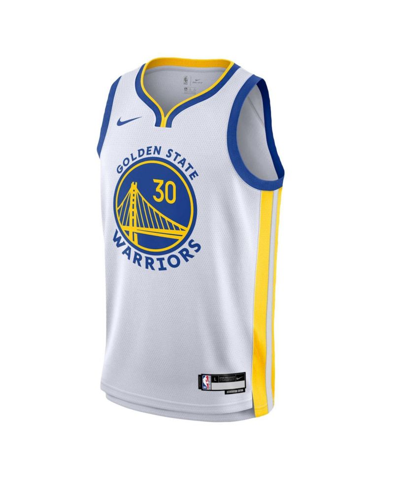 Big Boys Stephen Curry White Golden State Warriors Performance Swingman Jersey - Association Edition