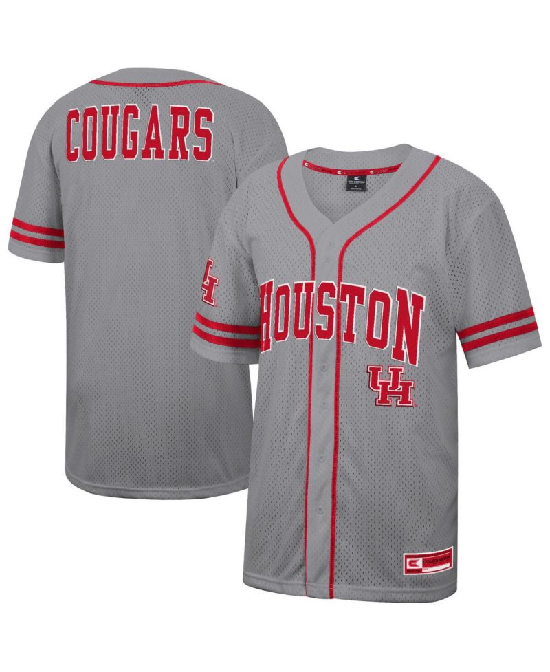 Men's Gray Houston Cougars Free Spirited Baseball Jersey