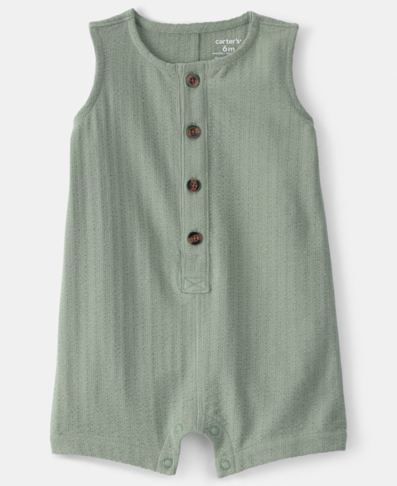 Baby Boys' Solid Sleeveless Romper
