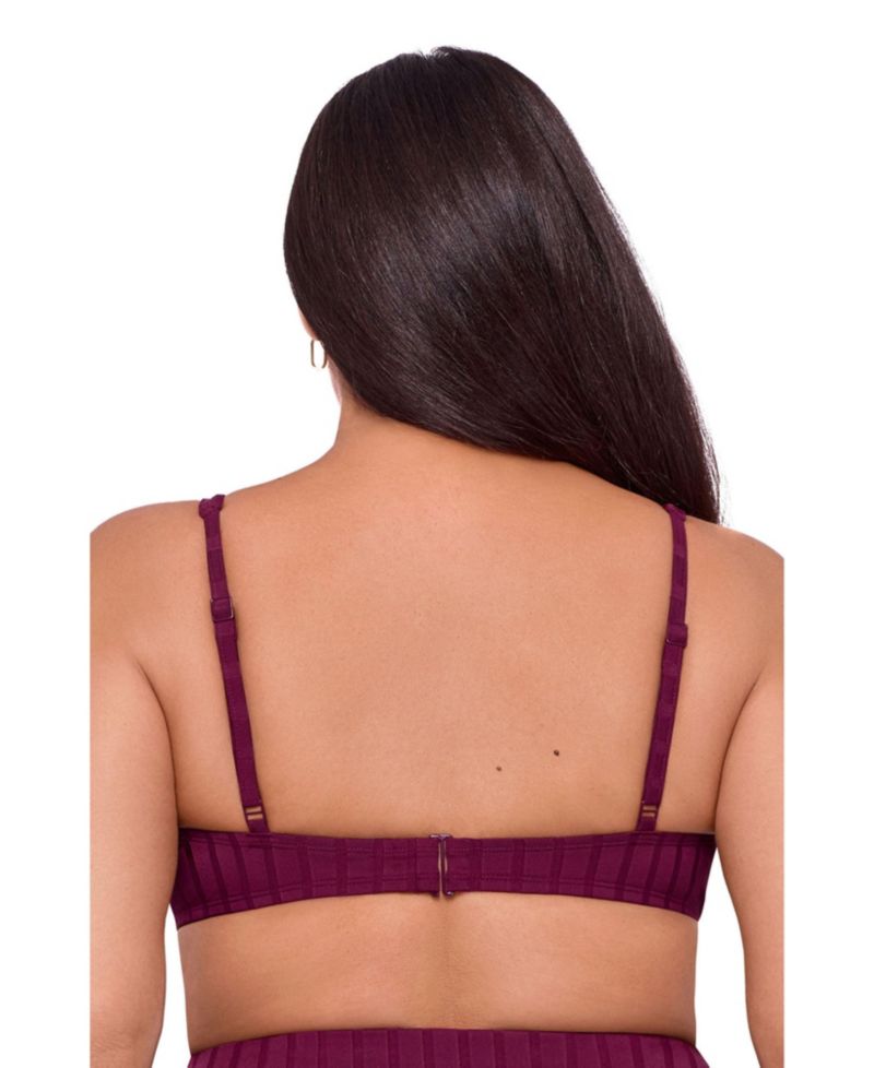 Women's Supportive Wide Ribbed Tall Underwire Bikini Swimsuit Top