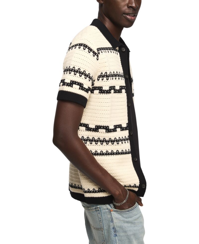 Men's Southwest Crotchet Short-Sleeve Sweater